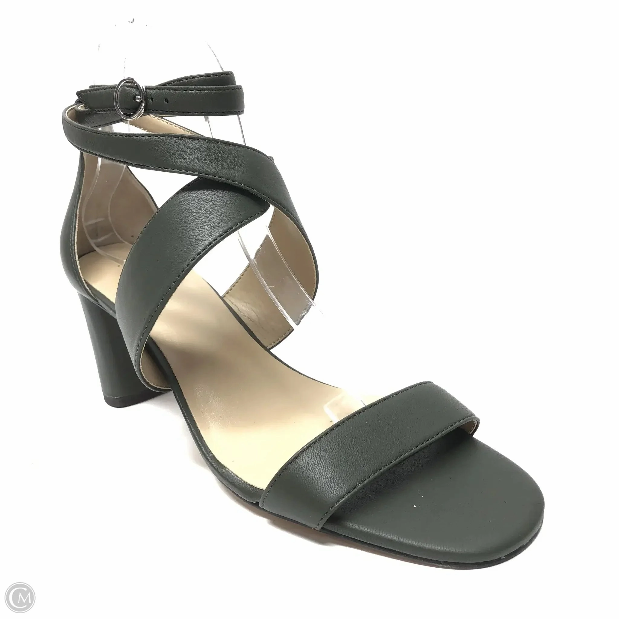 Sandals Heels Block By Ann Taylor In Green, Size: 9