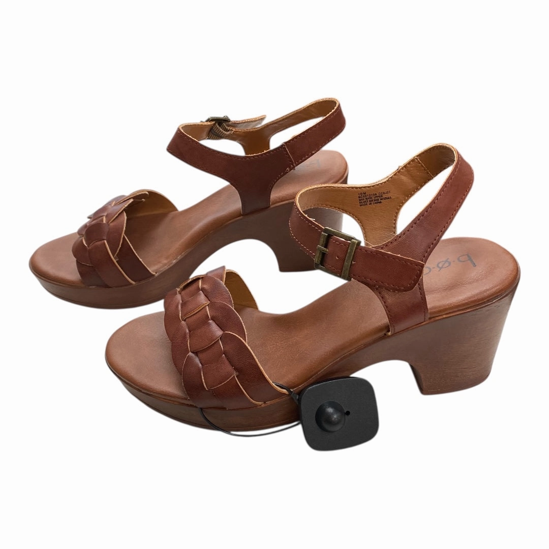 Sandals Heels Block By Boc In Brown, Size:10