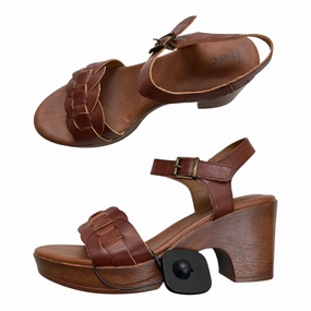 Sandals Heels Block By Boc In Brown, Size:10