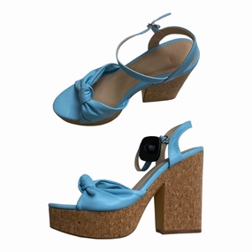 Sandals Heels Block By Cmc In Blue, Size:9
