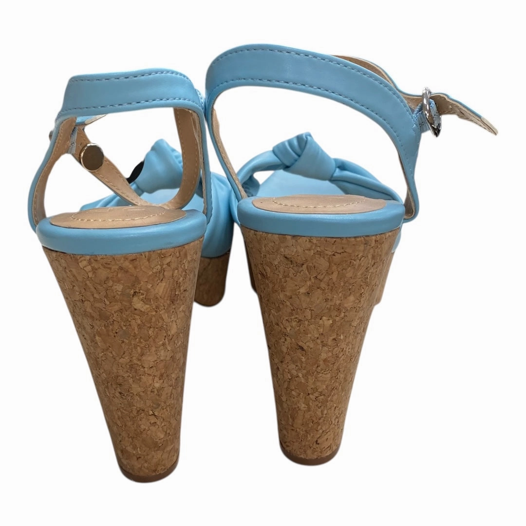 Sandals Heels Block By Cmc In Blue, Size:9