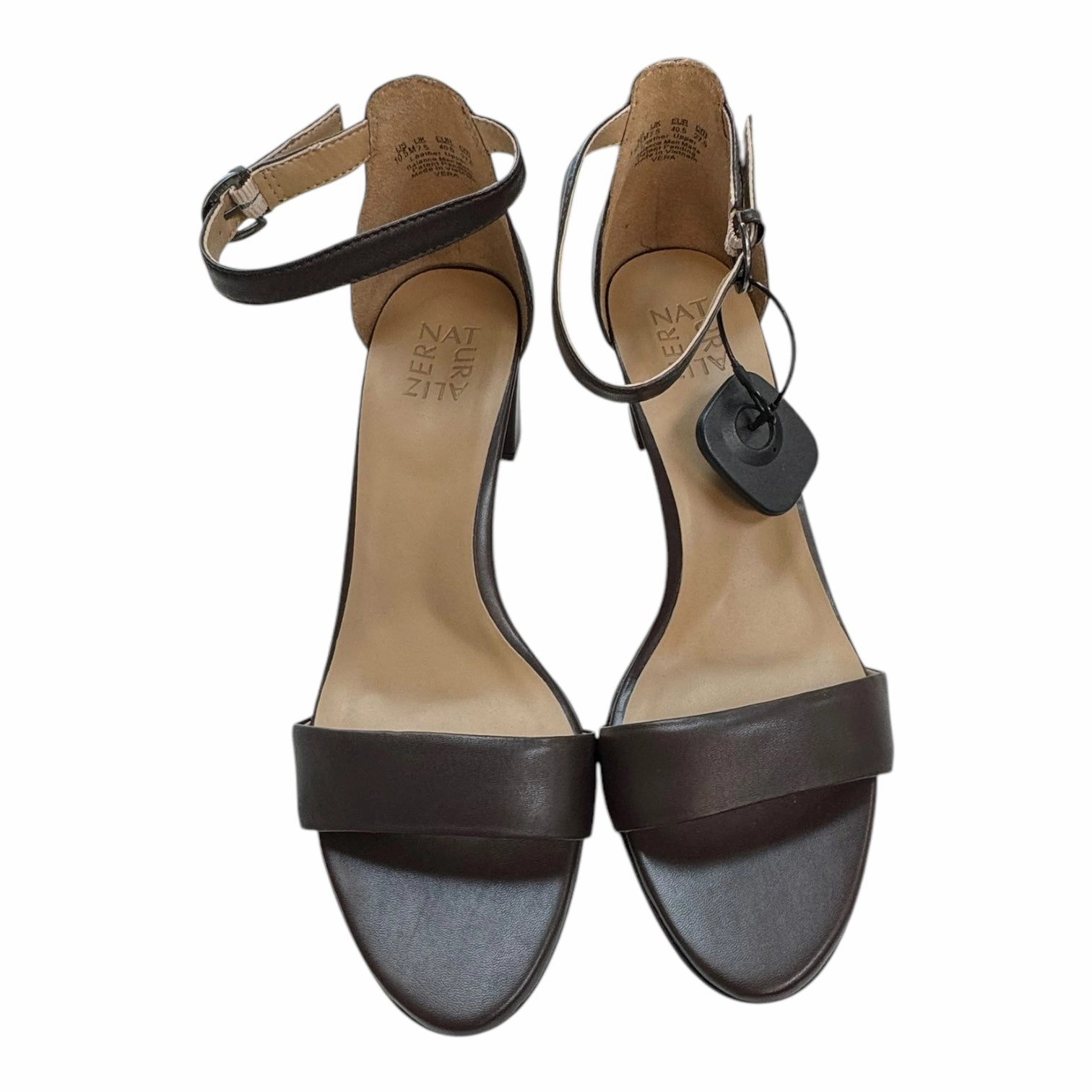 Sandals Heels Block By Naturalizer In Brown, Size:10.5