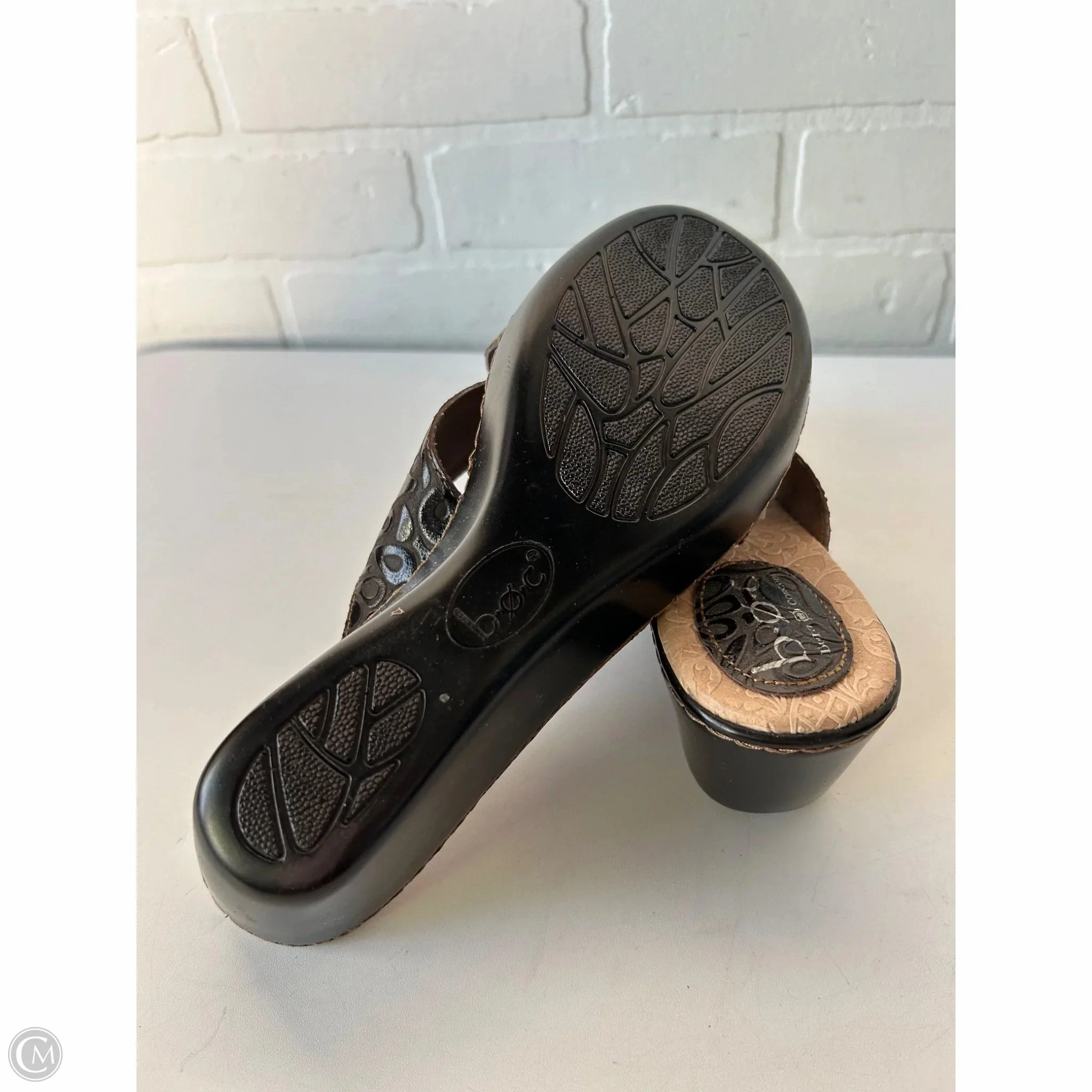 Sandals Heels Kitten By Boc In Brown, Size: 9