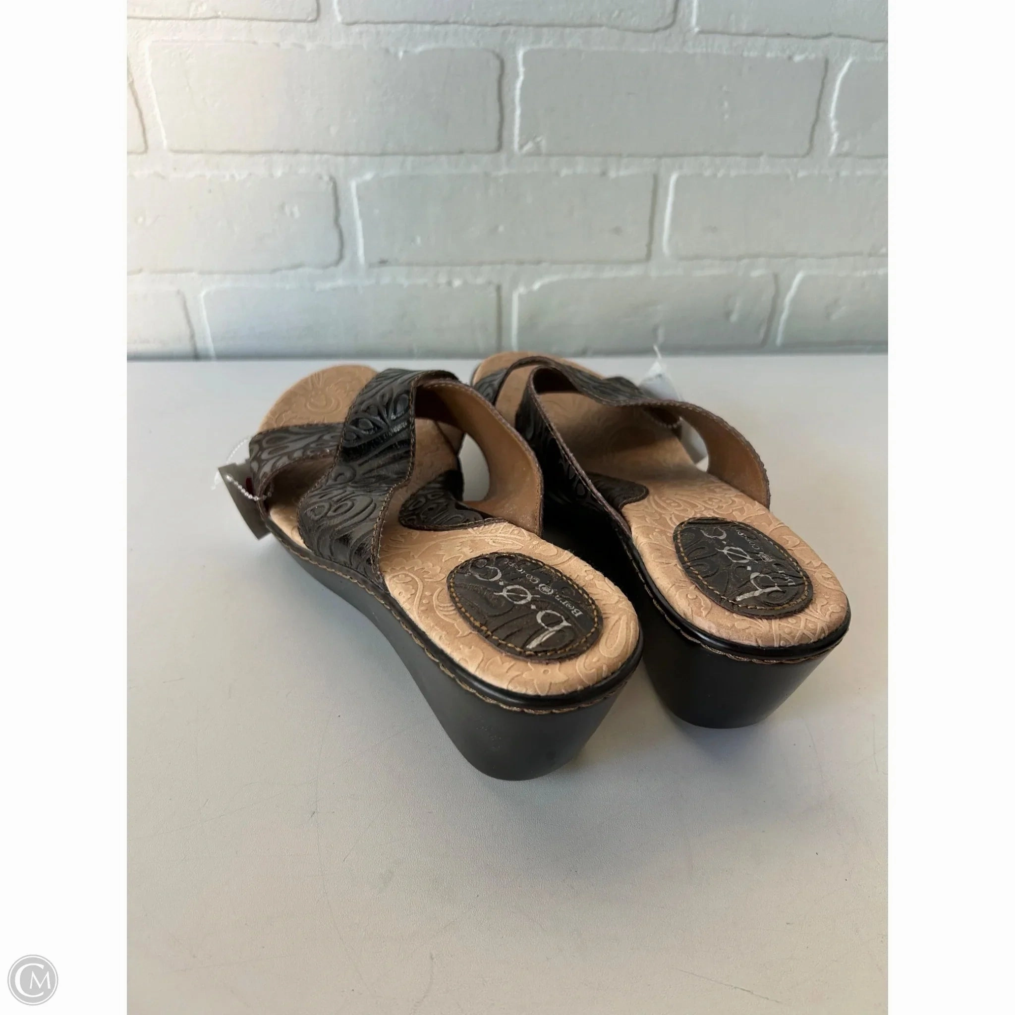 Sandals Heels Kitten By Boc In Brown, Size: 9