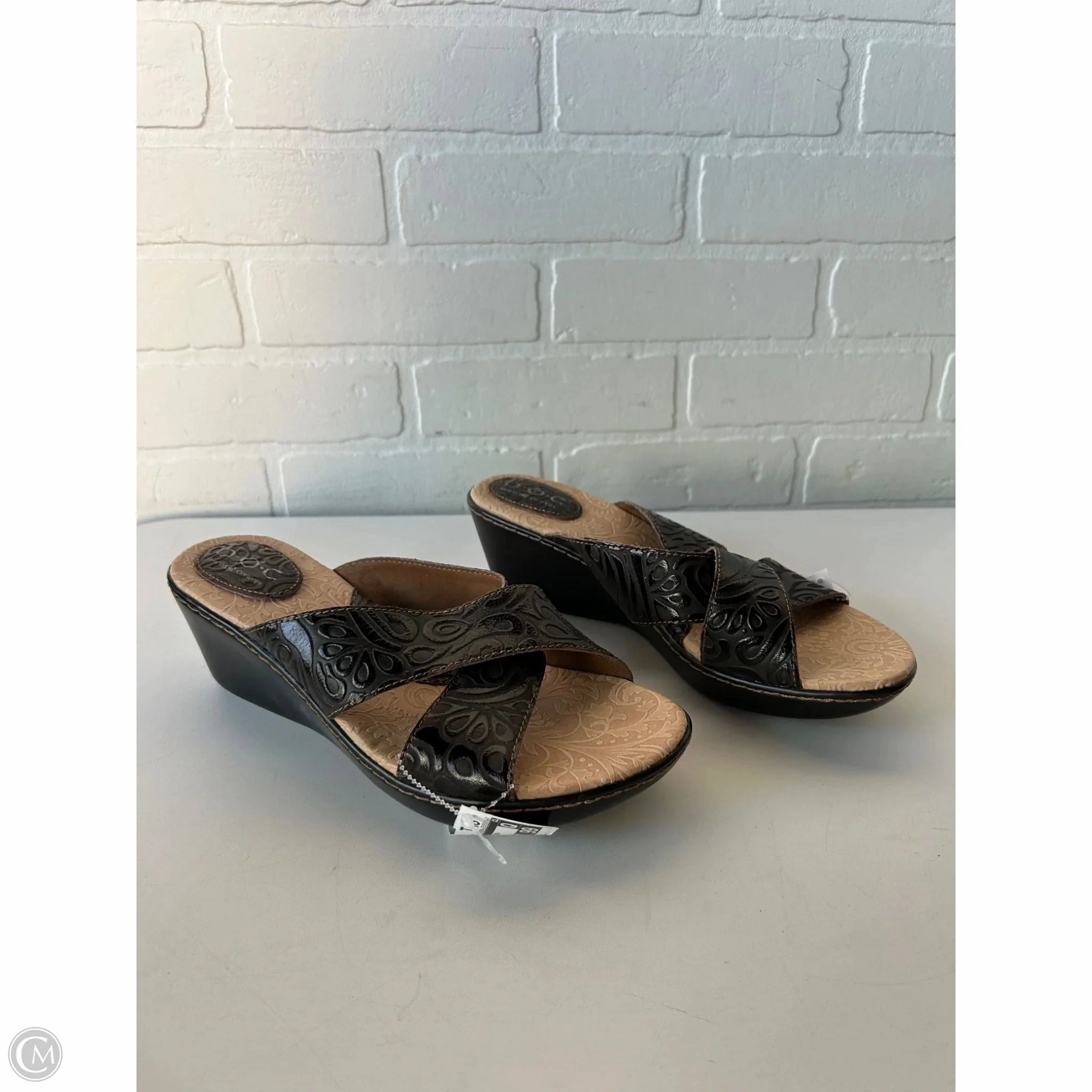 Sandals Heels Kitten By Boc In Brown, Size: 9