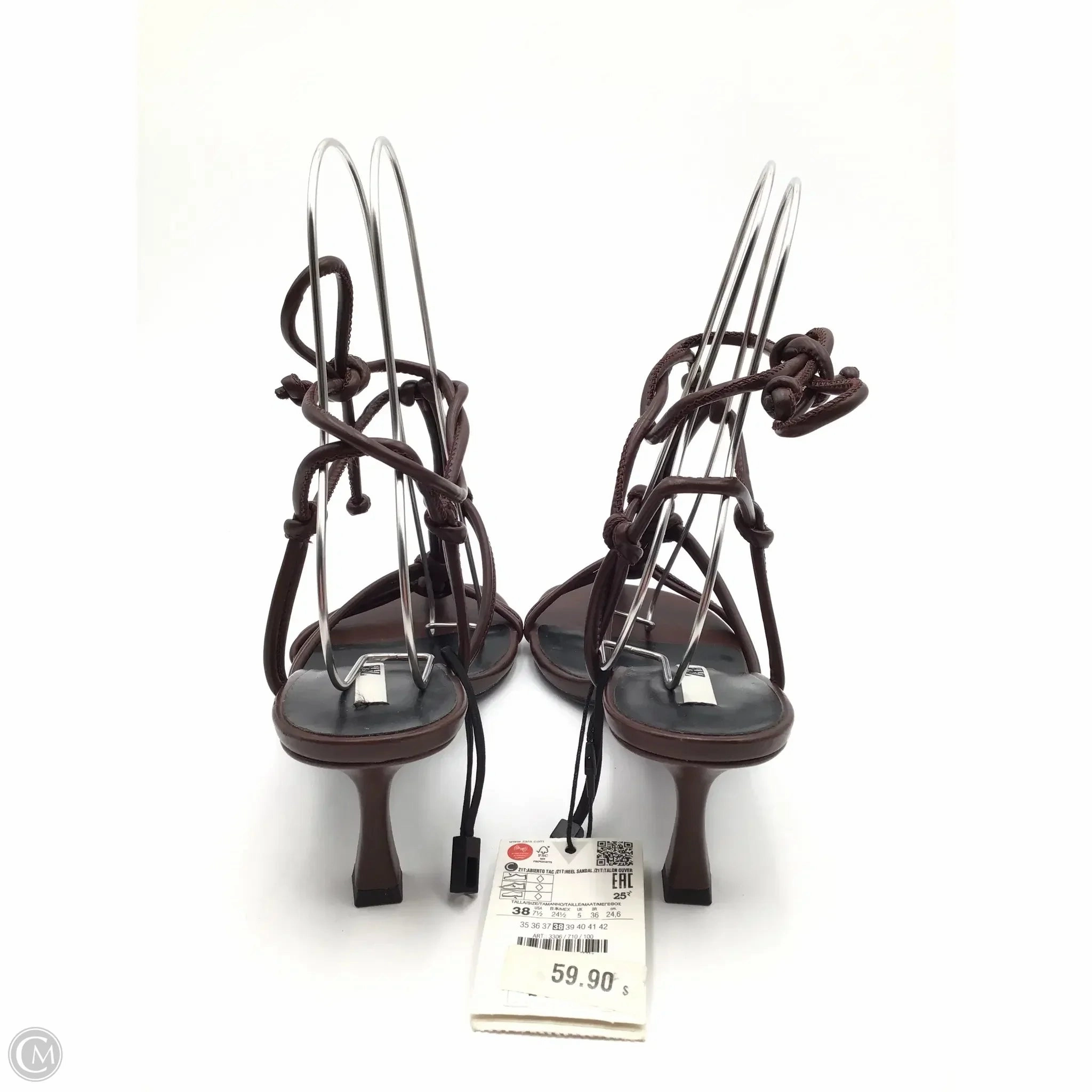 Sandals Heels Kitten By Zara In Brown, Size: 7.5