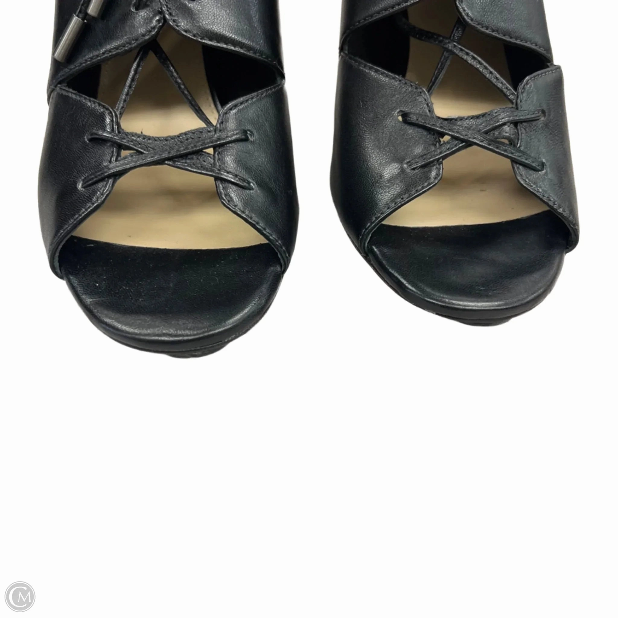 Sandals Heels Stiletto By Via Spiga In Black, Size: 8