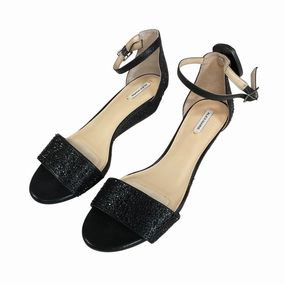 Sandals Heels Wedge By Alex Marie In Black, Size:9