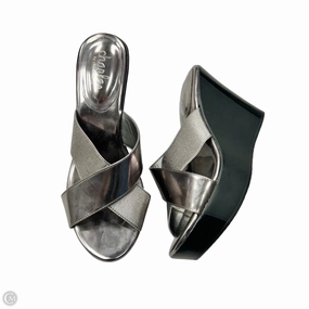 Sandals Heels Wedge By Charles By Charles David In Silver, Size: 6