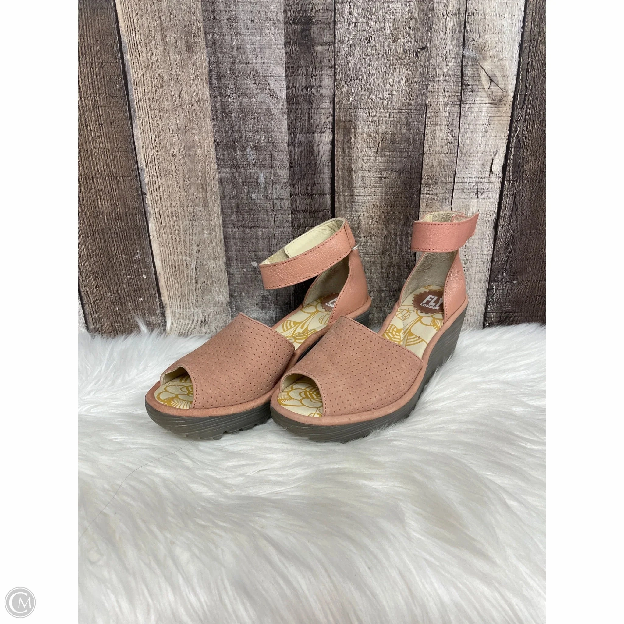 Sandals Heels Wedge By Fly London In Pink, Size: 7