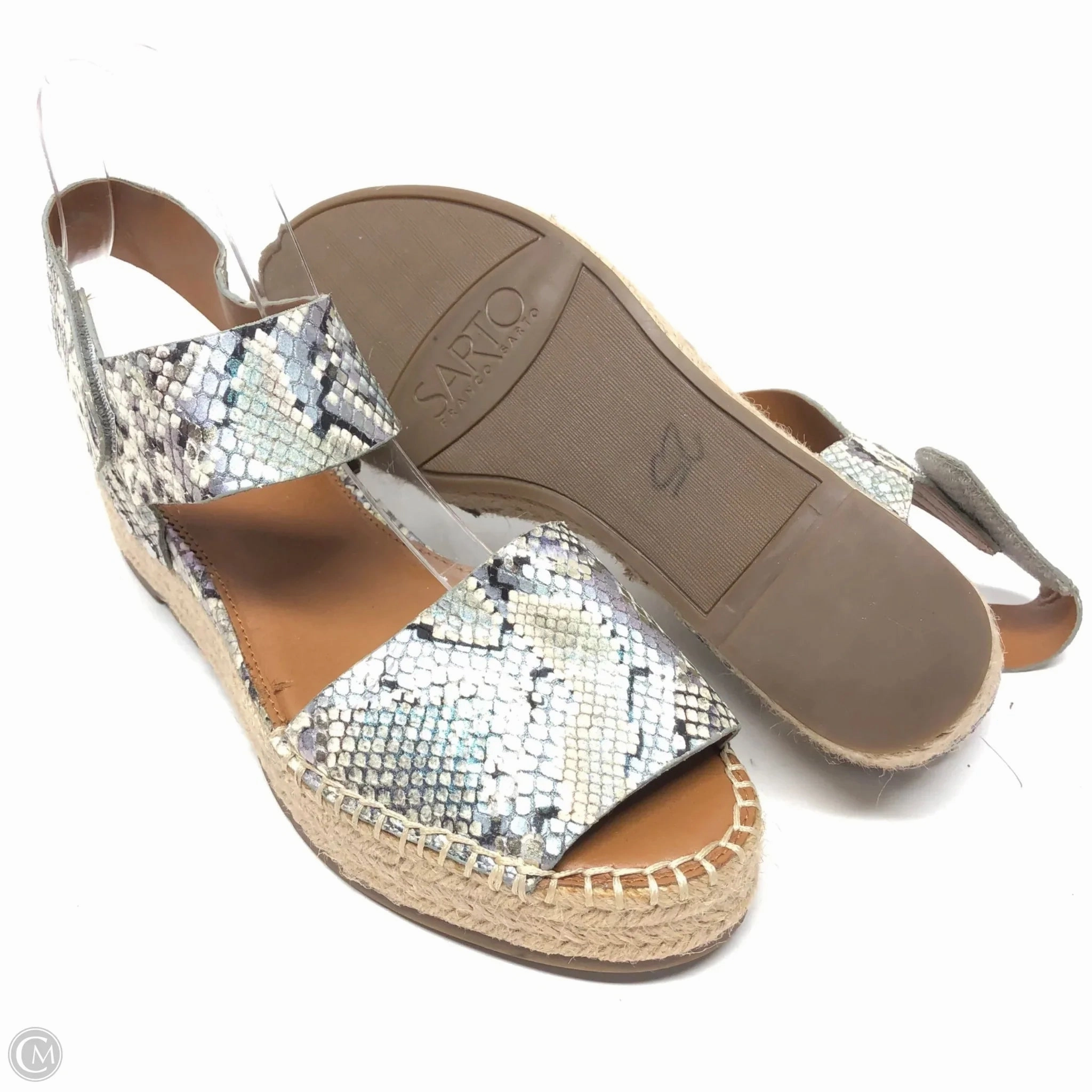 Sandals Heels Wedge By Franco Sarto In Animal Print, Size: 8.5