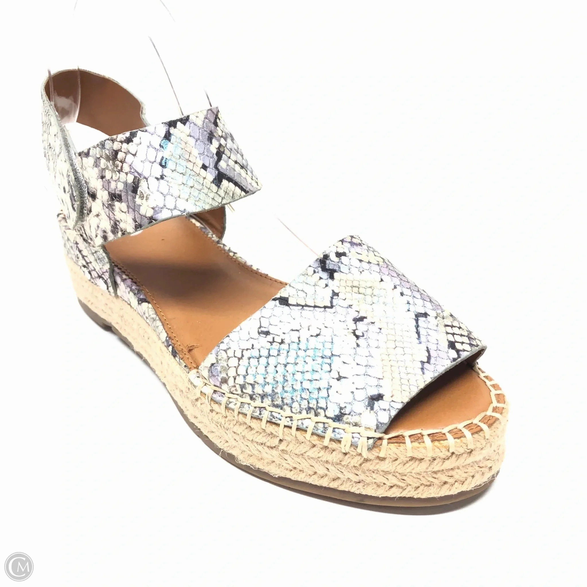 Sandals Heels Wedge By Franco Sarto In Animal Print, Size: 8.5