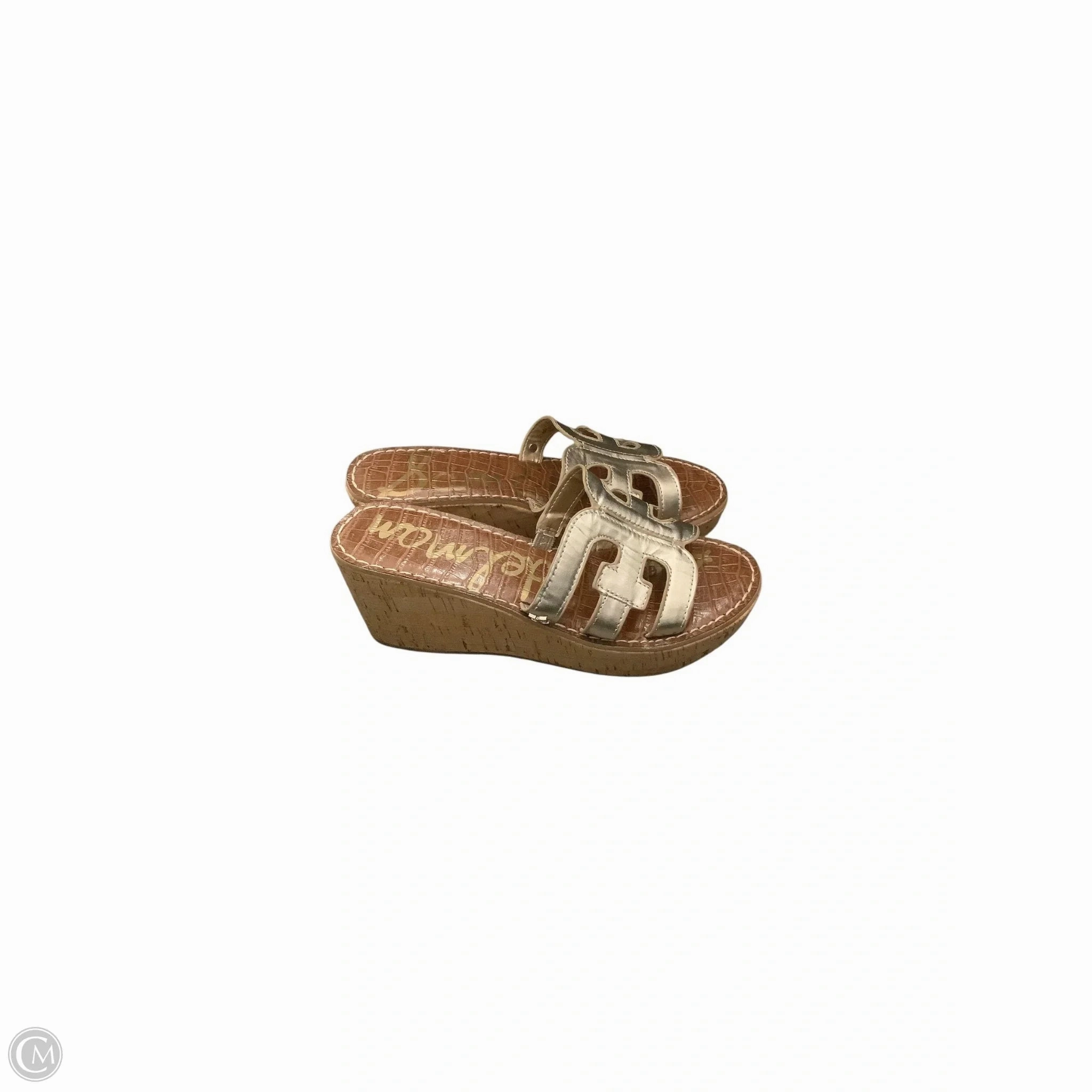 Sandals Heels Wedge By Sam Edelman In Gold, Size: 7