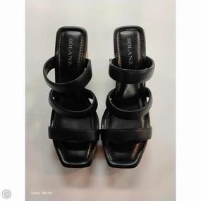 Sandals Heels Wedge By Solanz In Black, Size: 8.5