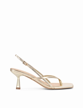 Santorini Strappy Thong Sandal - Gold Metallic Leather