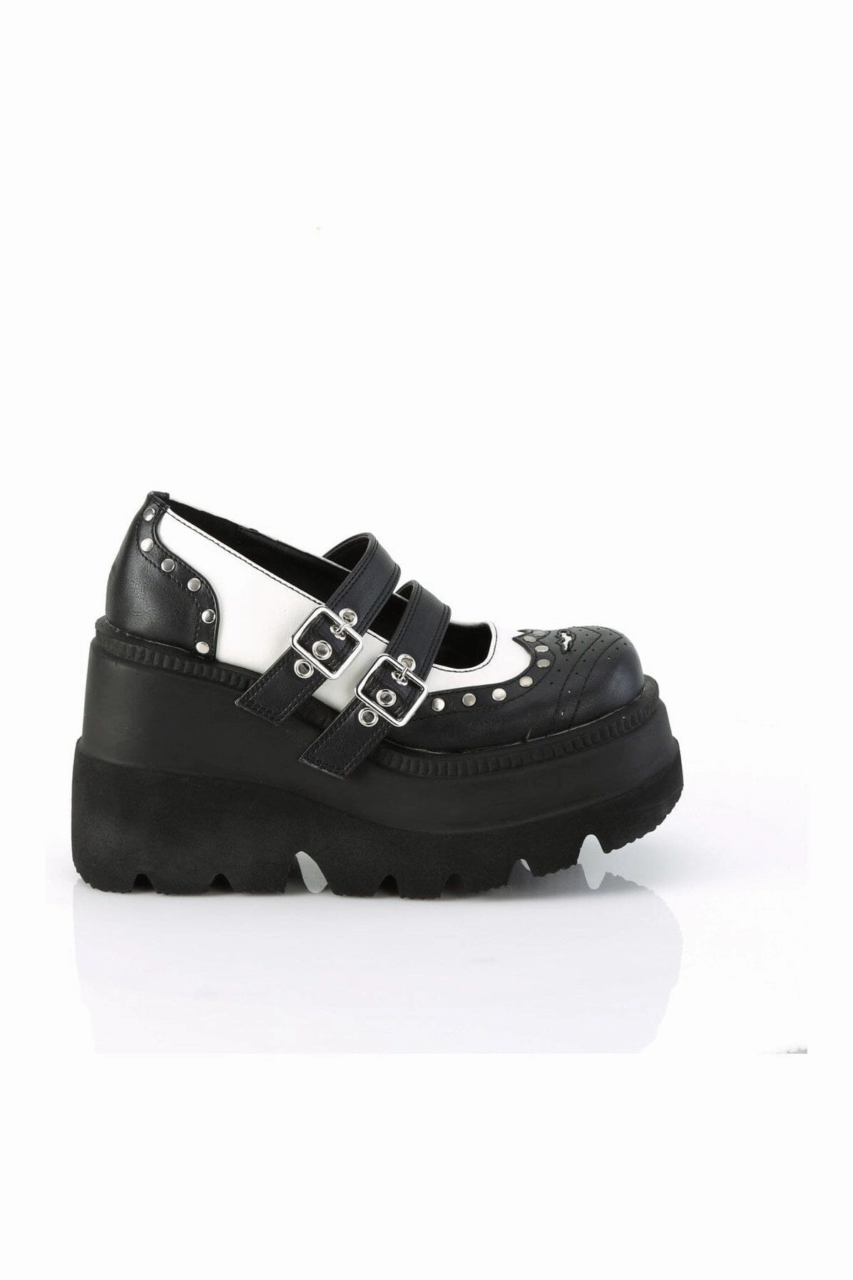 SHAKER-27 Black Vegan Leather Mary Janes