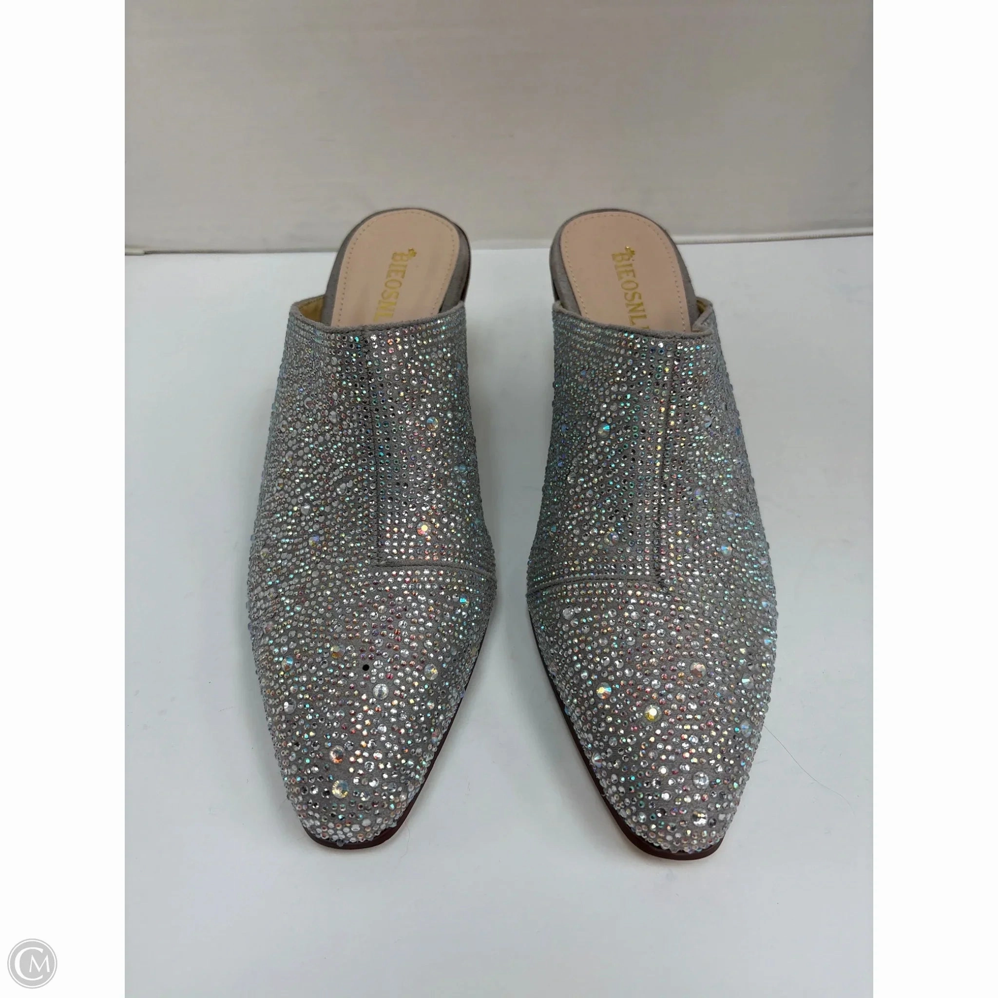Shoes Heels Block By Clothes Mentor In Silver, Size: 9