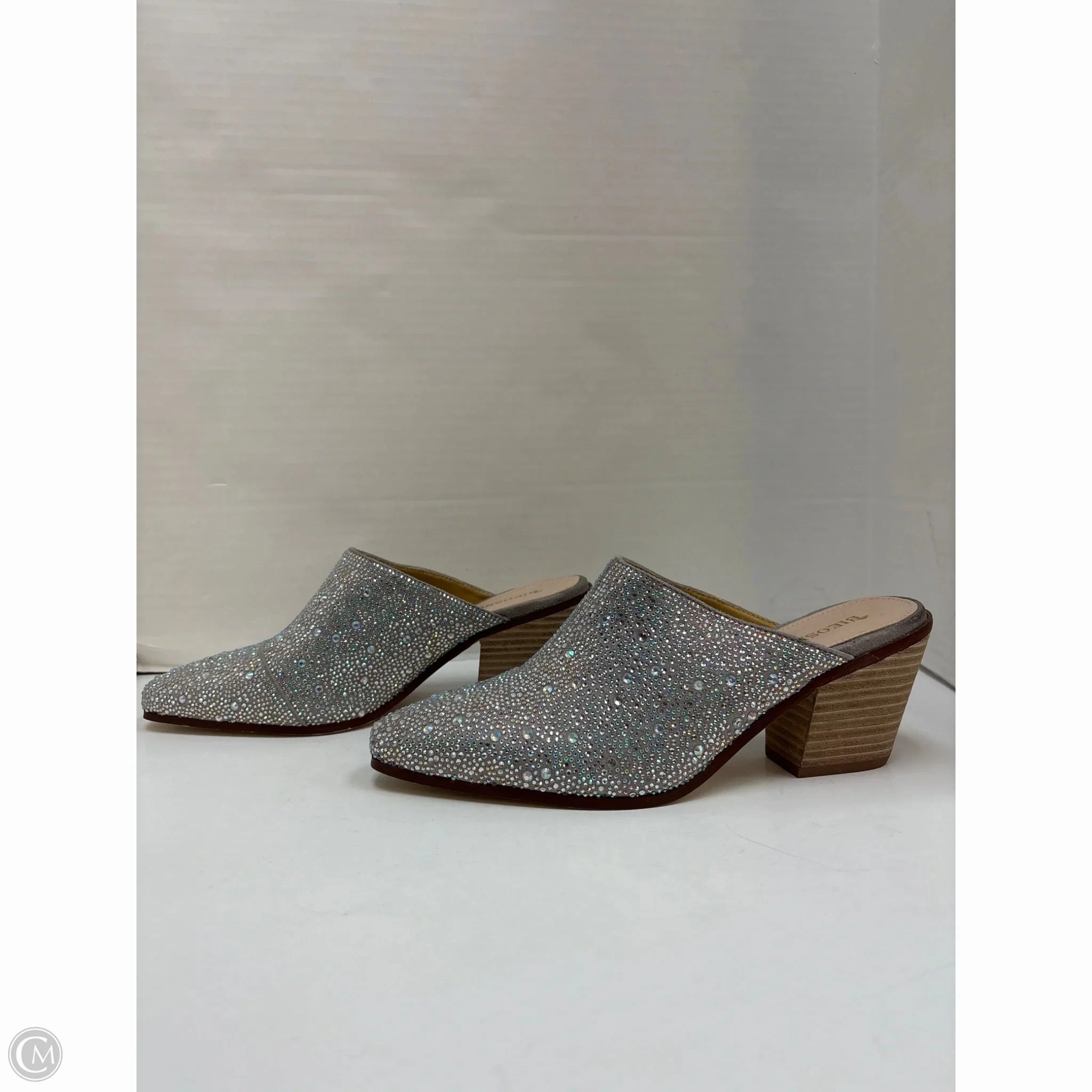 Shoes Heels Block By Clothes Mentor In Silver, Size: 9