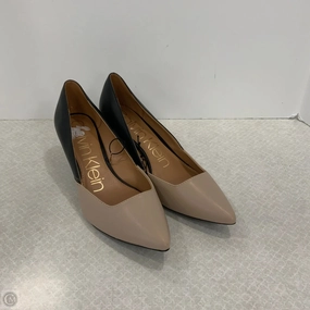 Shoes Heels Kitten By Calvin Klein In Blue & Cream, Size: 8