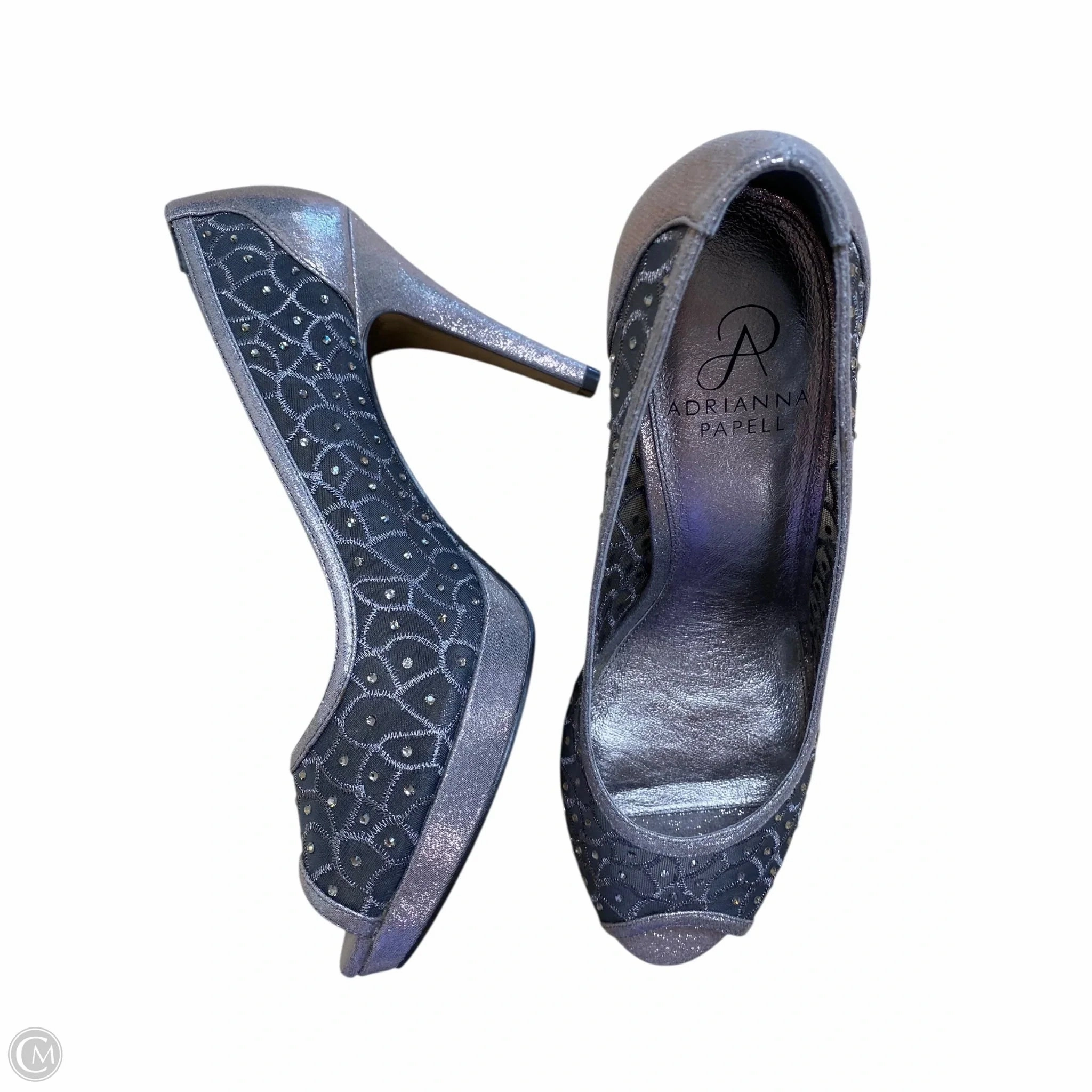 Shoes Heels Stiletto By Adrianna Papell In Silver, Size: 7.5