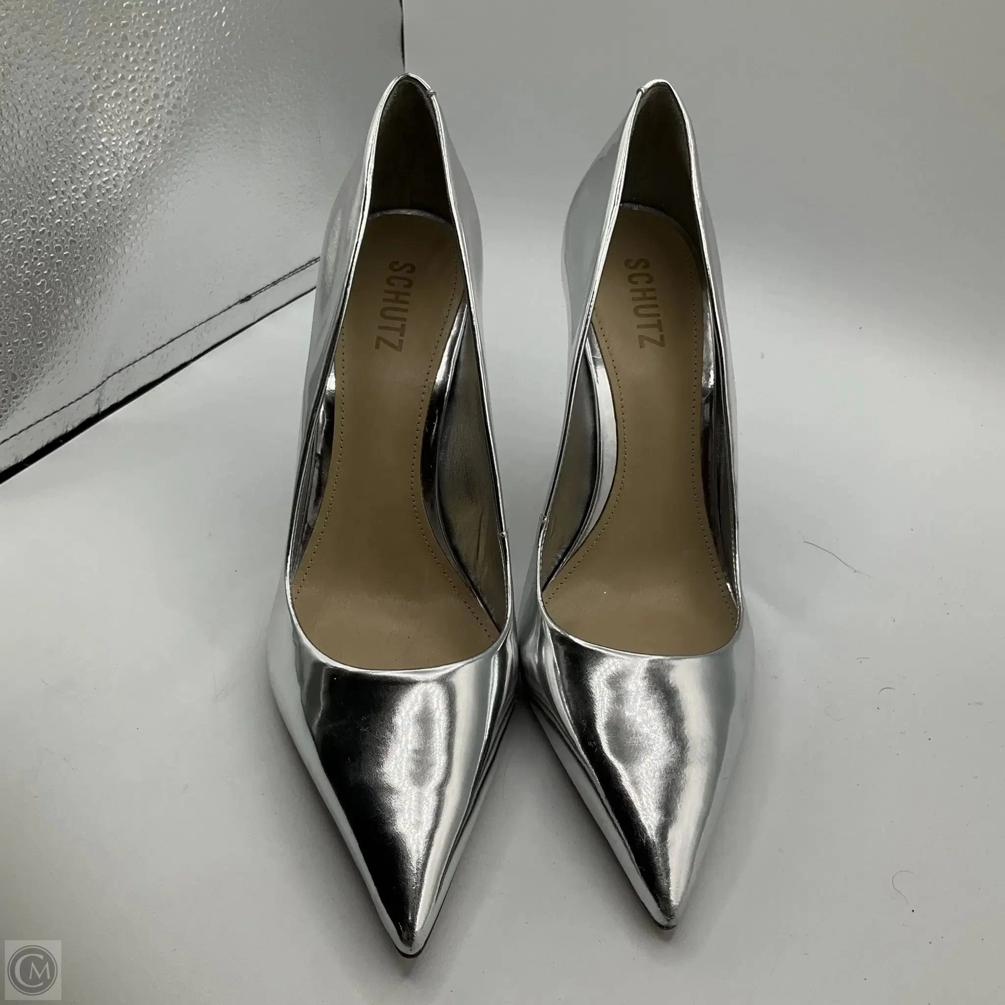 Shoes Heels Stiletto By Cmb In Silver, Size: 10
