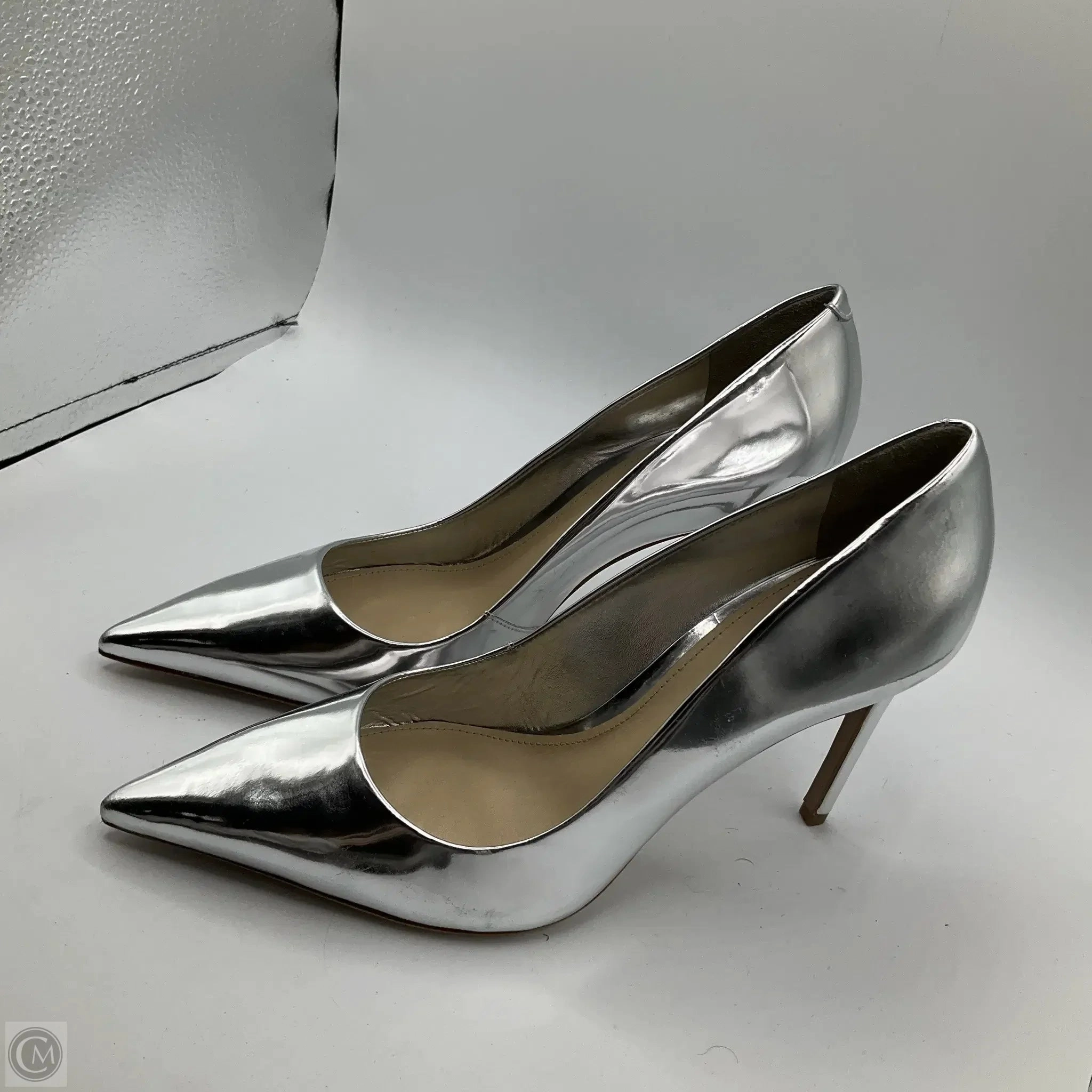 Shoes Heels Stiletto By Cmb In Silver, Size: 10