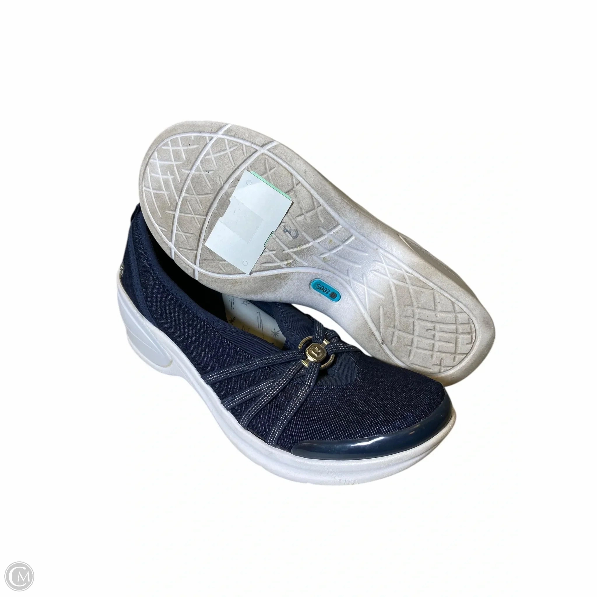 Shoes Heels Wedge By Bzees In Navy, Size: 10