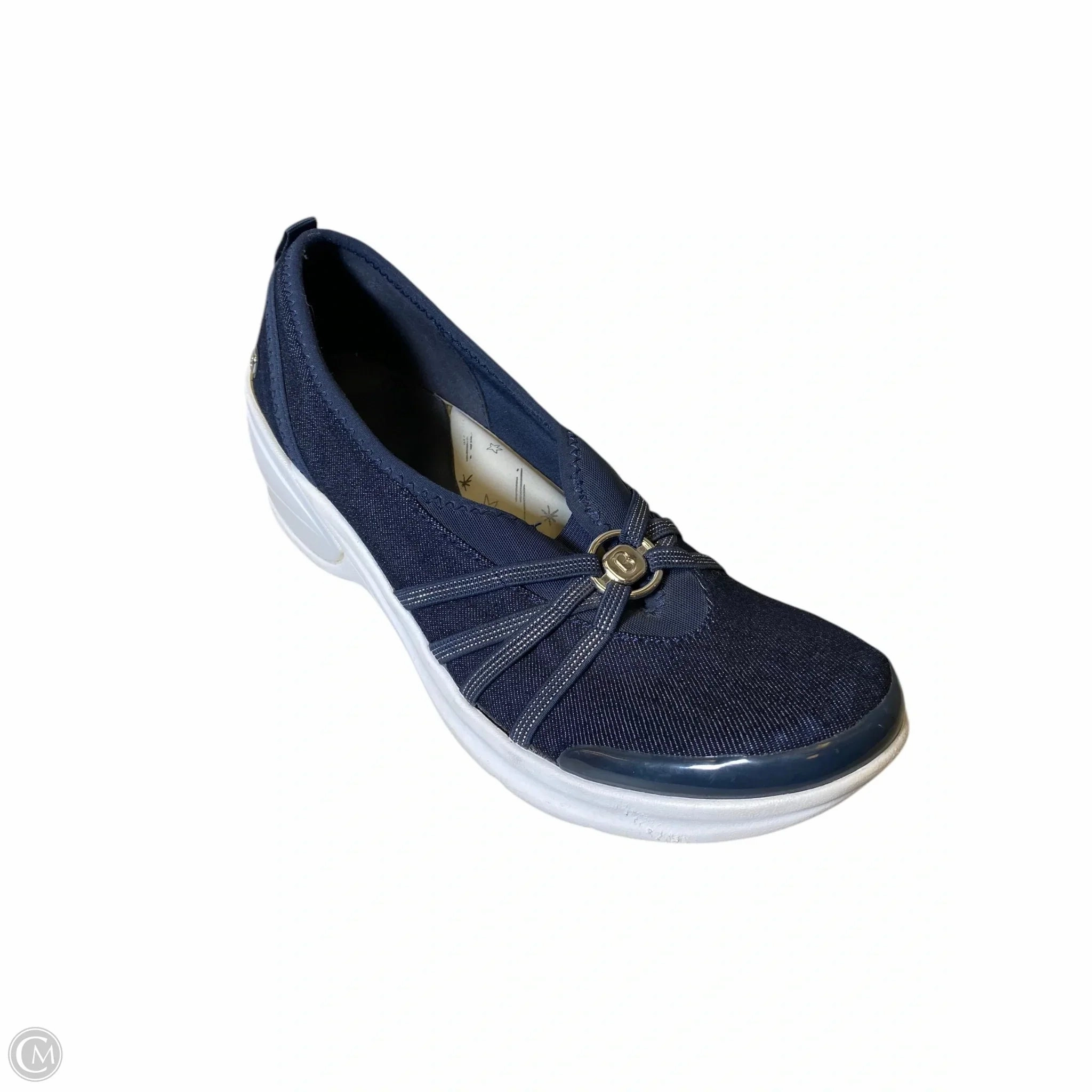 Shoes Heels Wedge By Bzees In Navy, Size: 10