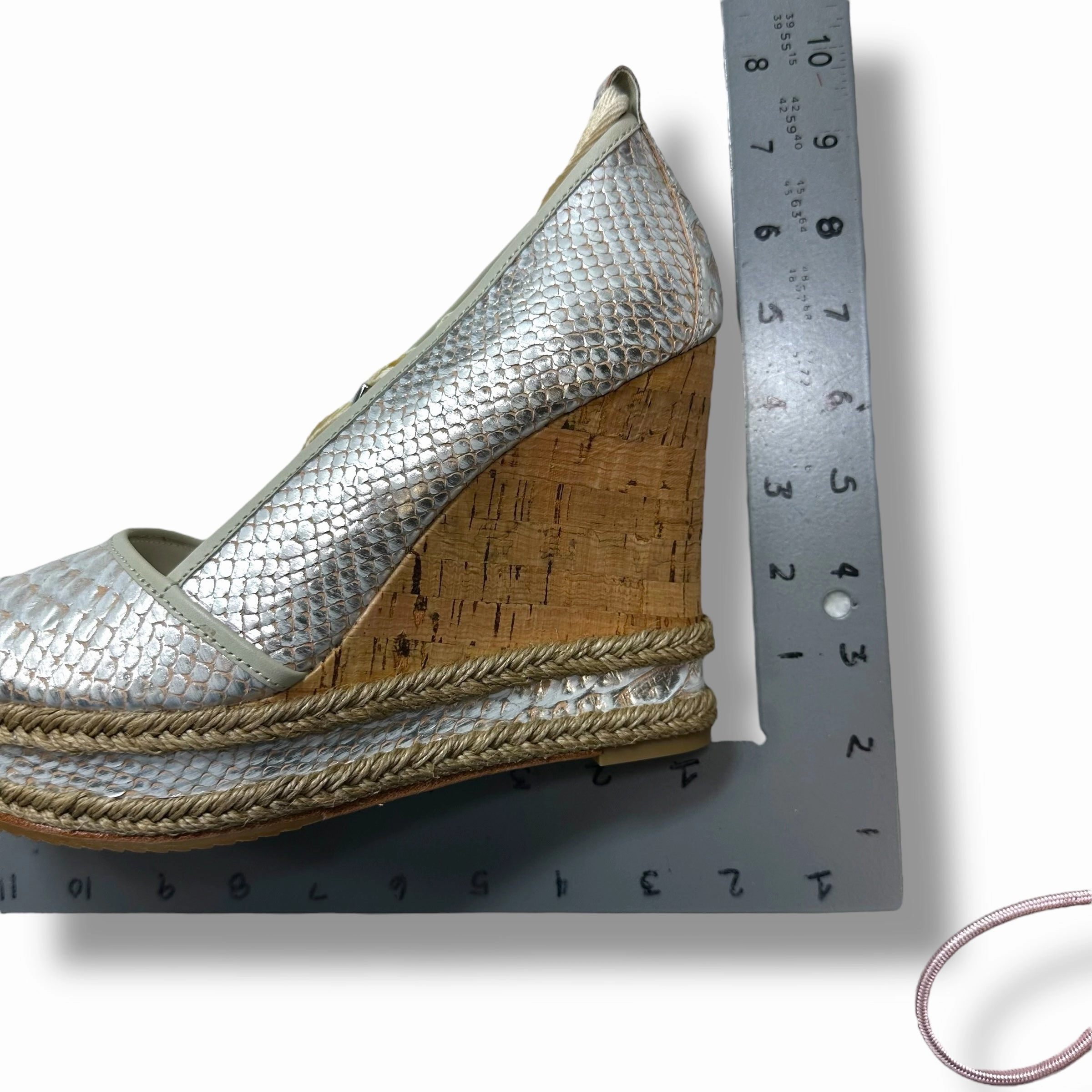 Shoes Heels Wedge By Donald Pliner In Silver, Size: 8