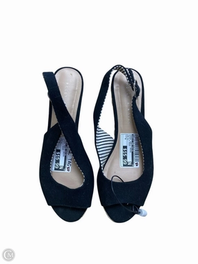Shoes Heels Wedge By Kelly And Katie In Blue & Cream, Size: 8