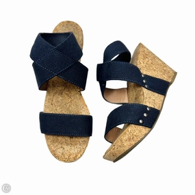Shoes Heels Wedge By Lucky Brand In Blue & Brown, Size: 9