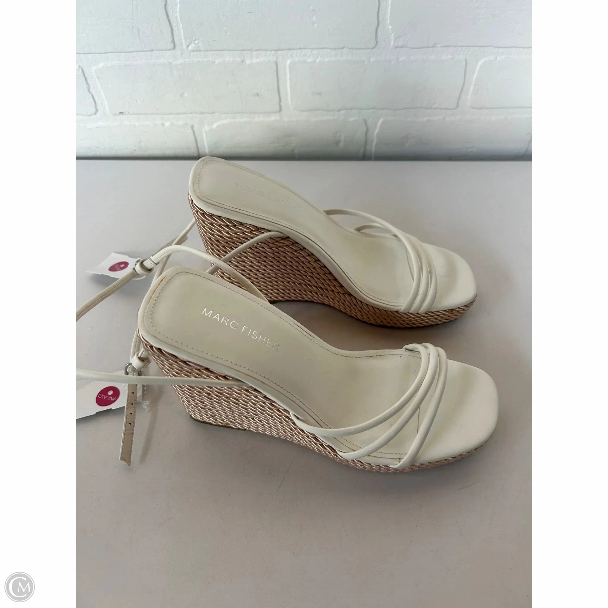 Shoes Heels Wedge By Marc Fisher In White, Size: 8.5