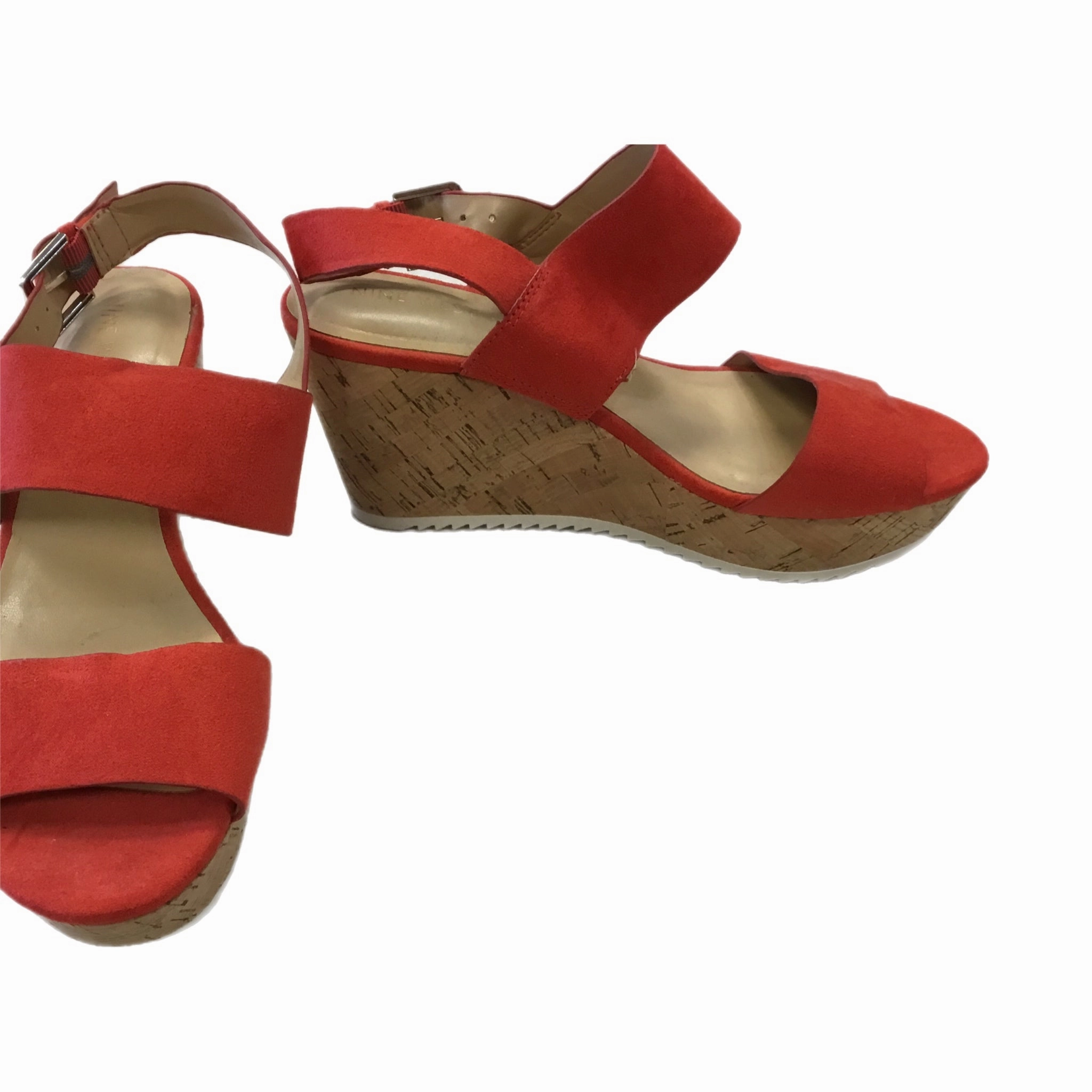 Shoes Heels Wedge By Nine West In Red, Size: 8