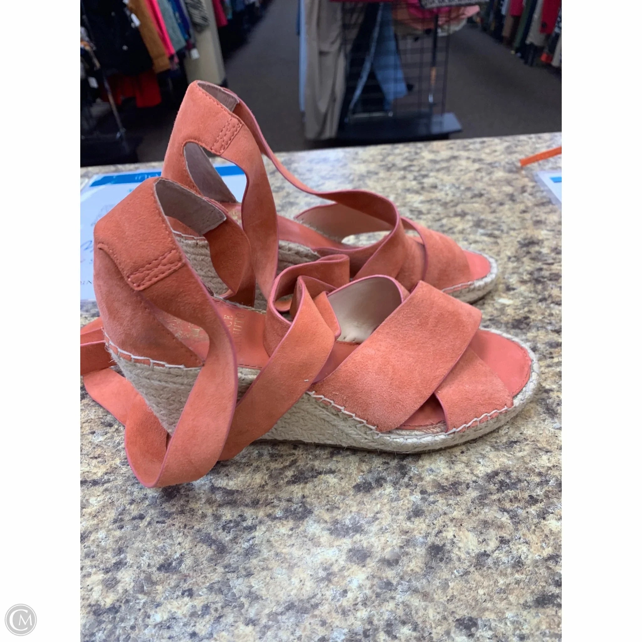Shoes Heels Wedge By Vince Camuto In Orange, Size: 8.5