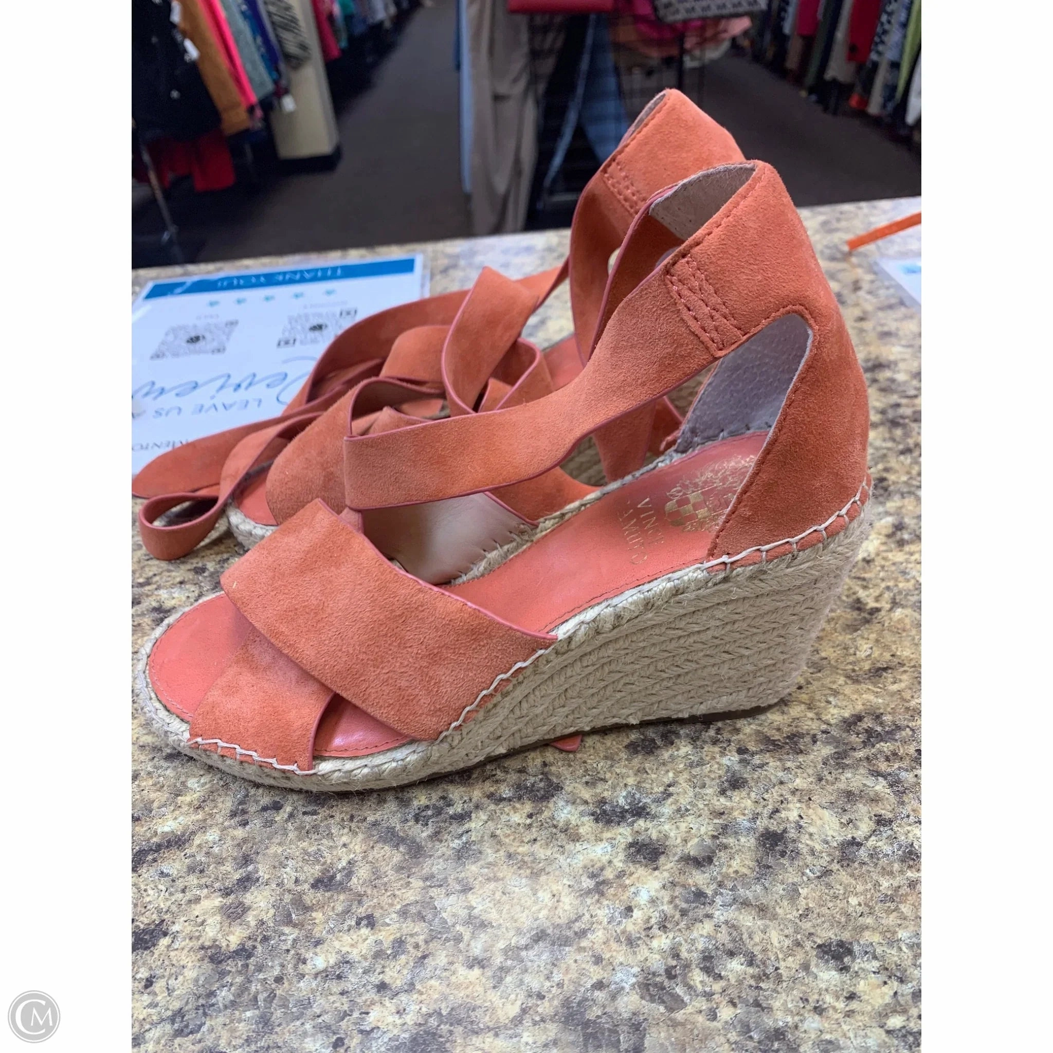 Shoes Heels Wedge By Vince Camuto In Orange, Size: 8.5