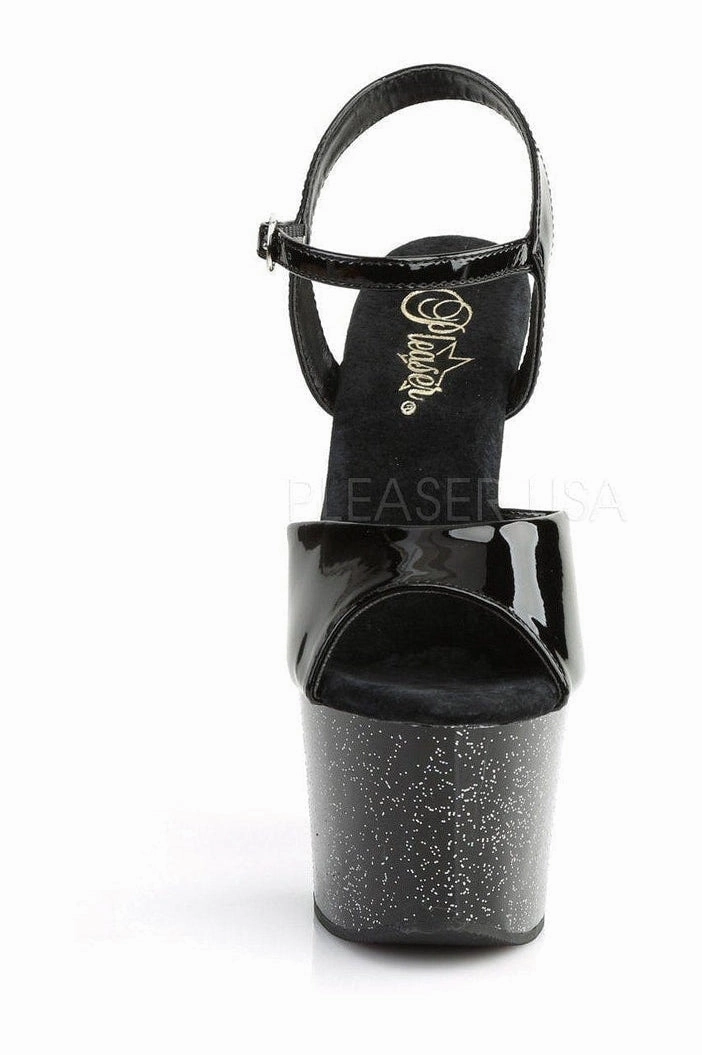 SKY-309MG Platform Sandal  | Black Patent