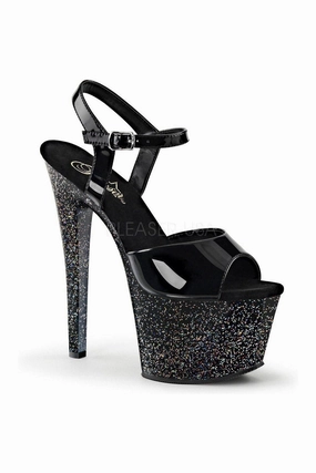 SKY-309MG Platform Sandal  | Black Patent