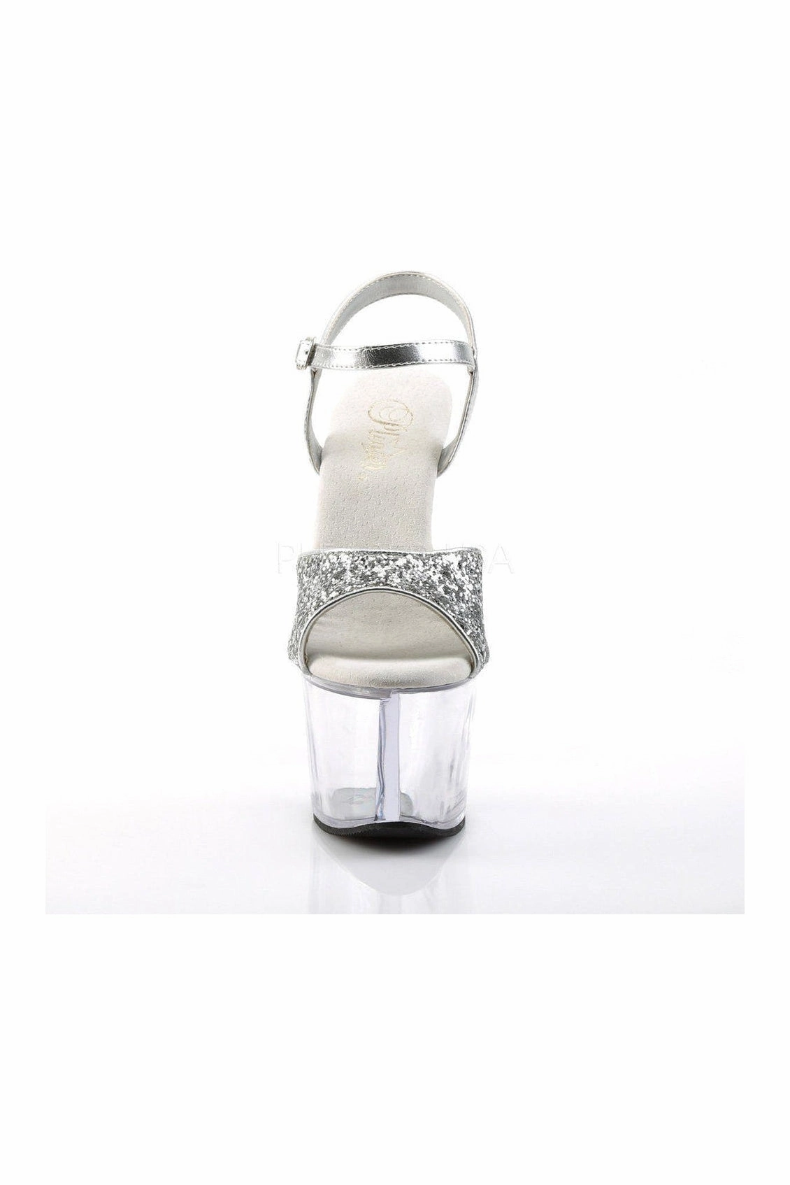 SKY-310 Platform Sandal  | Clear Glitter