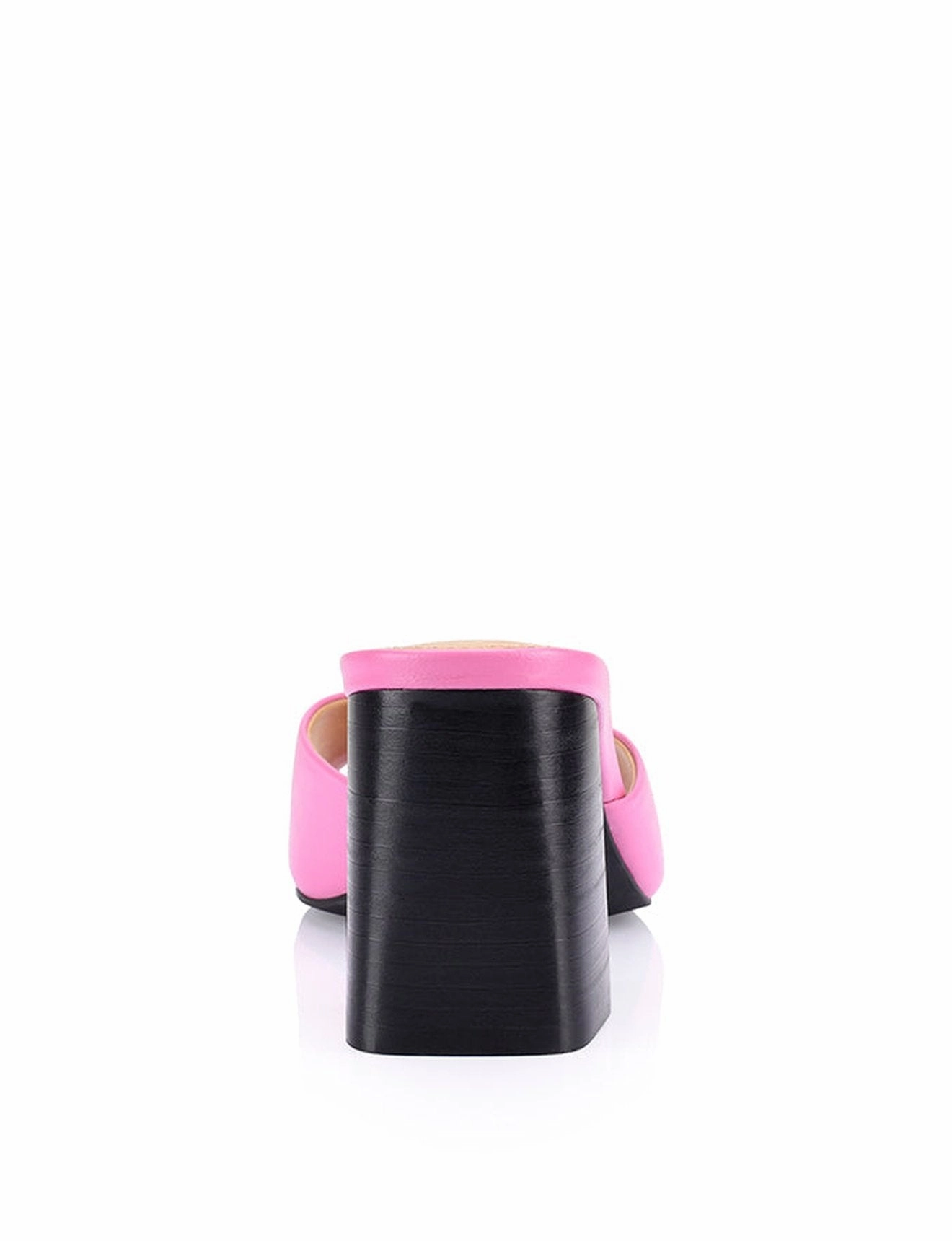 Stop Heeled Mules - Rose Leather