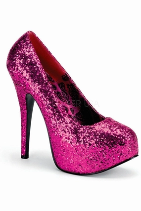 TEEZE-06GW Pump  | Fuchsia Glitter