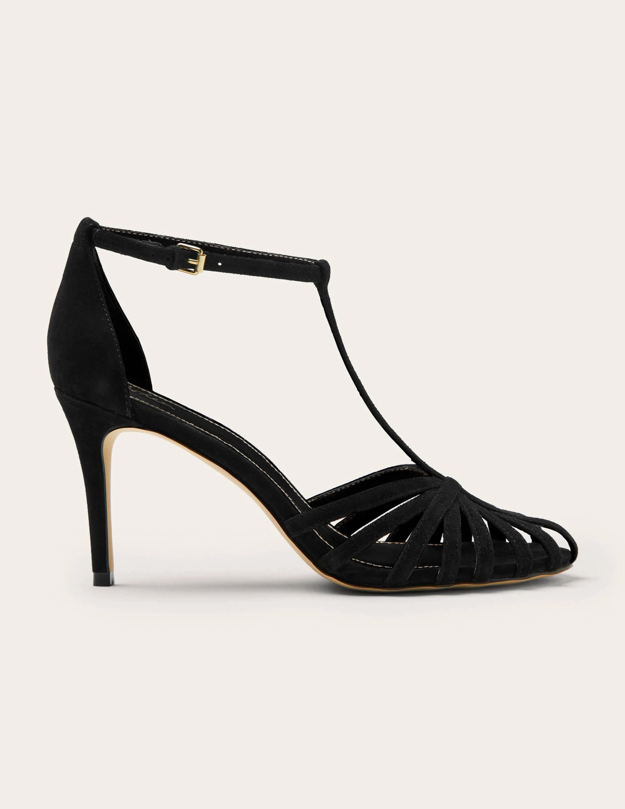 Tess Cage Heel Sandals-Black