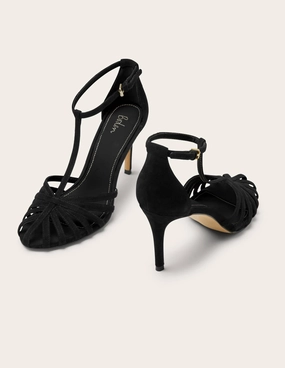 Tess Cage Heel Sandals-Black