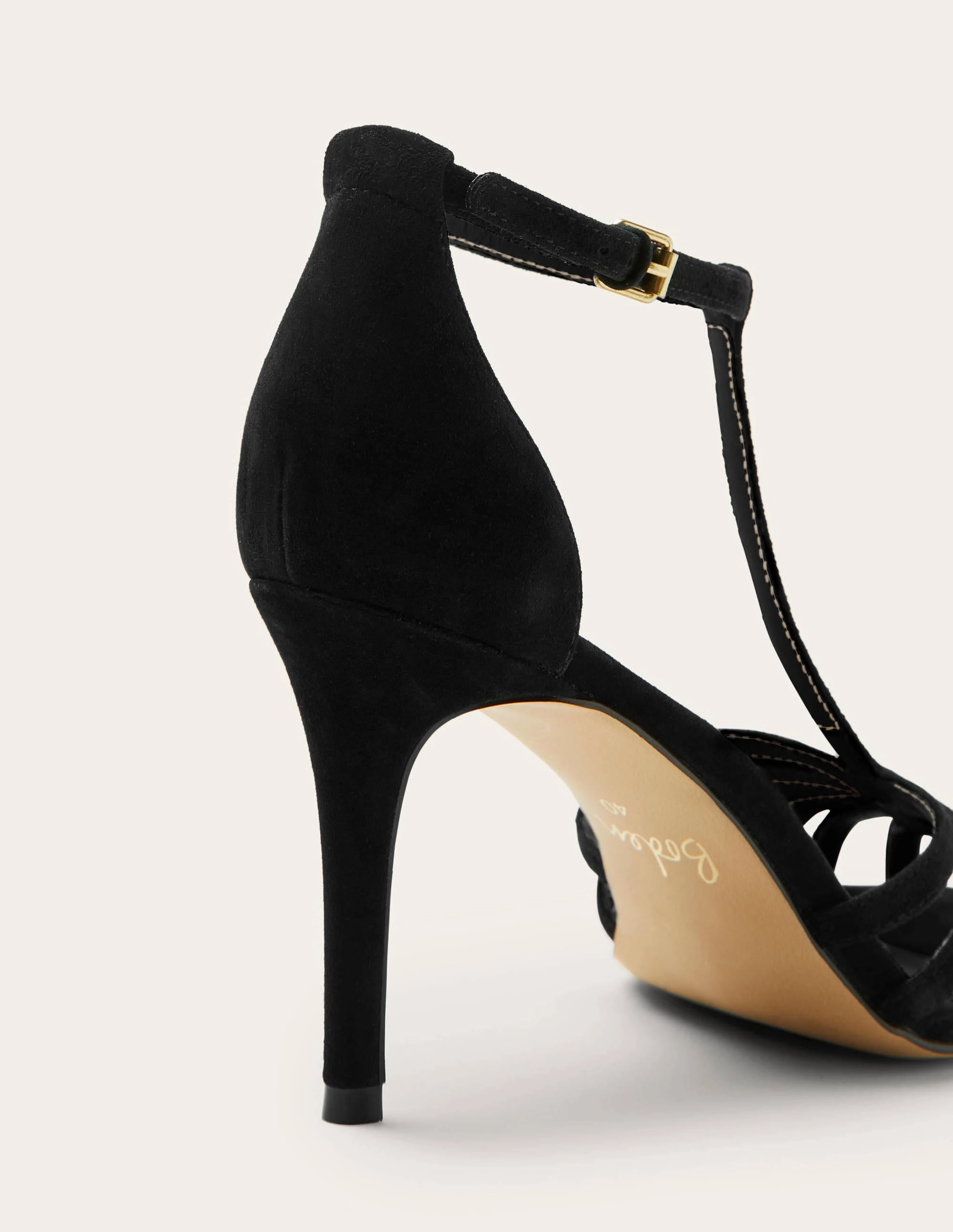 Tess Cage Heel Sandals-Black