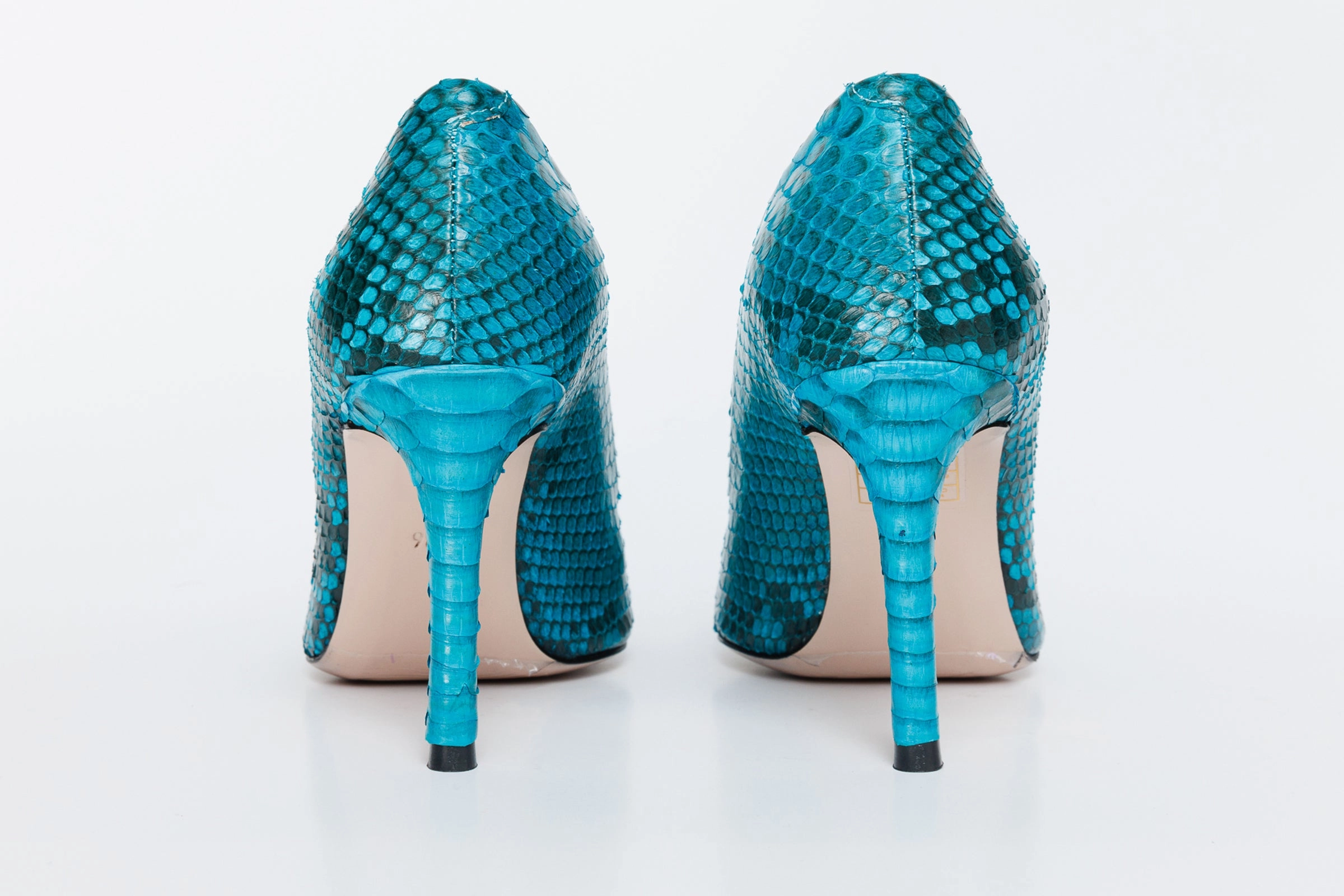 The Queenn Turquoise Pythn Leather Pump Women Shoe