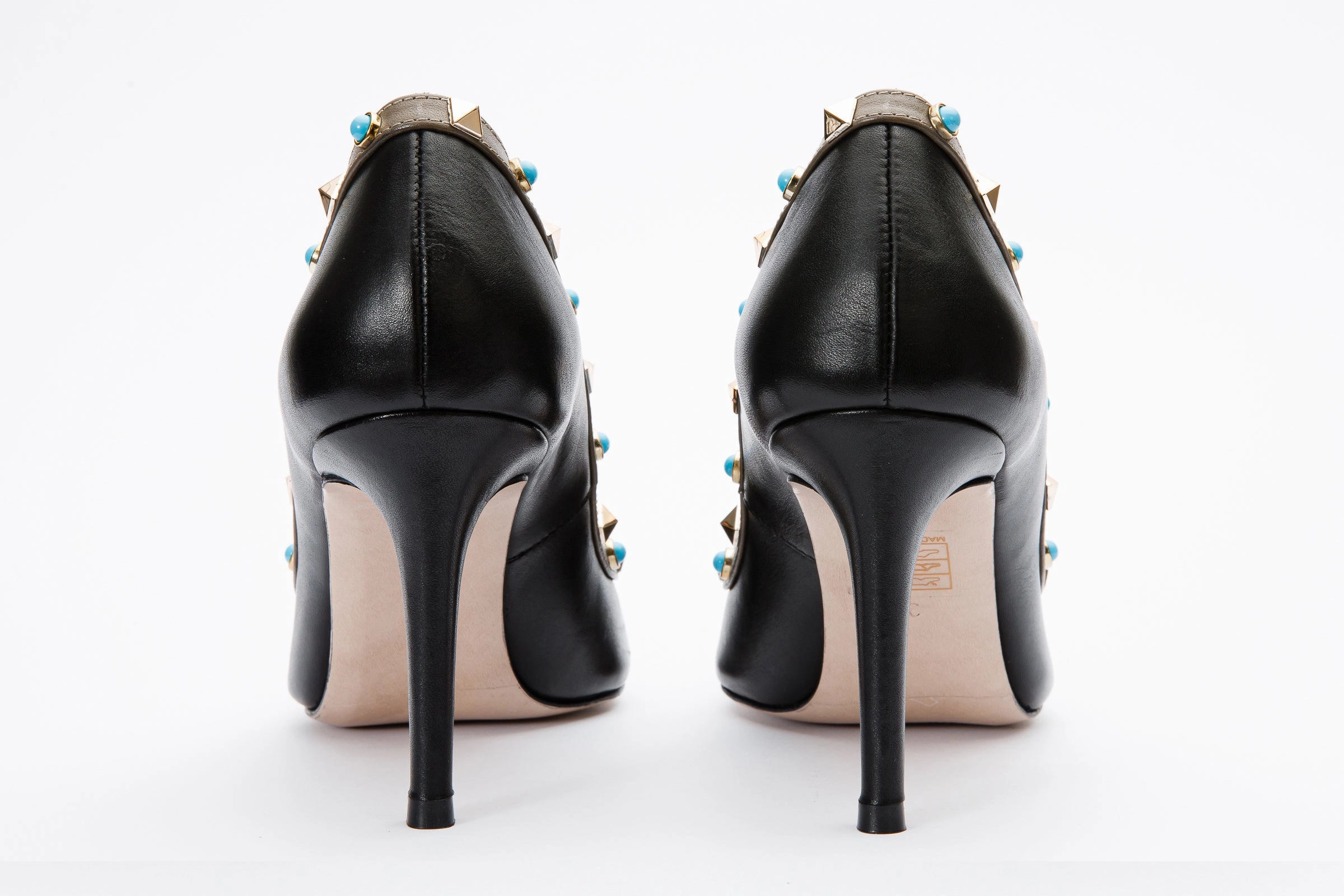 The Tikapur Black Leather Pump Women Shoe