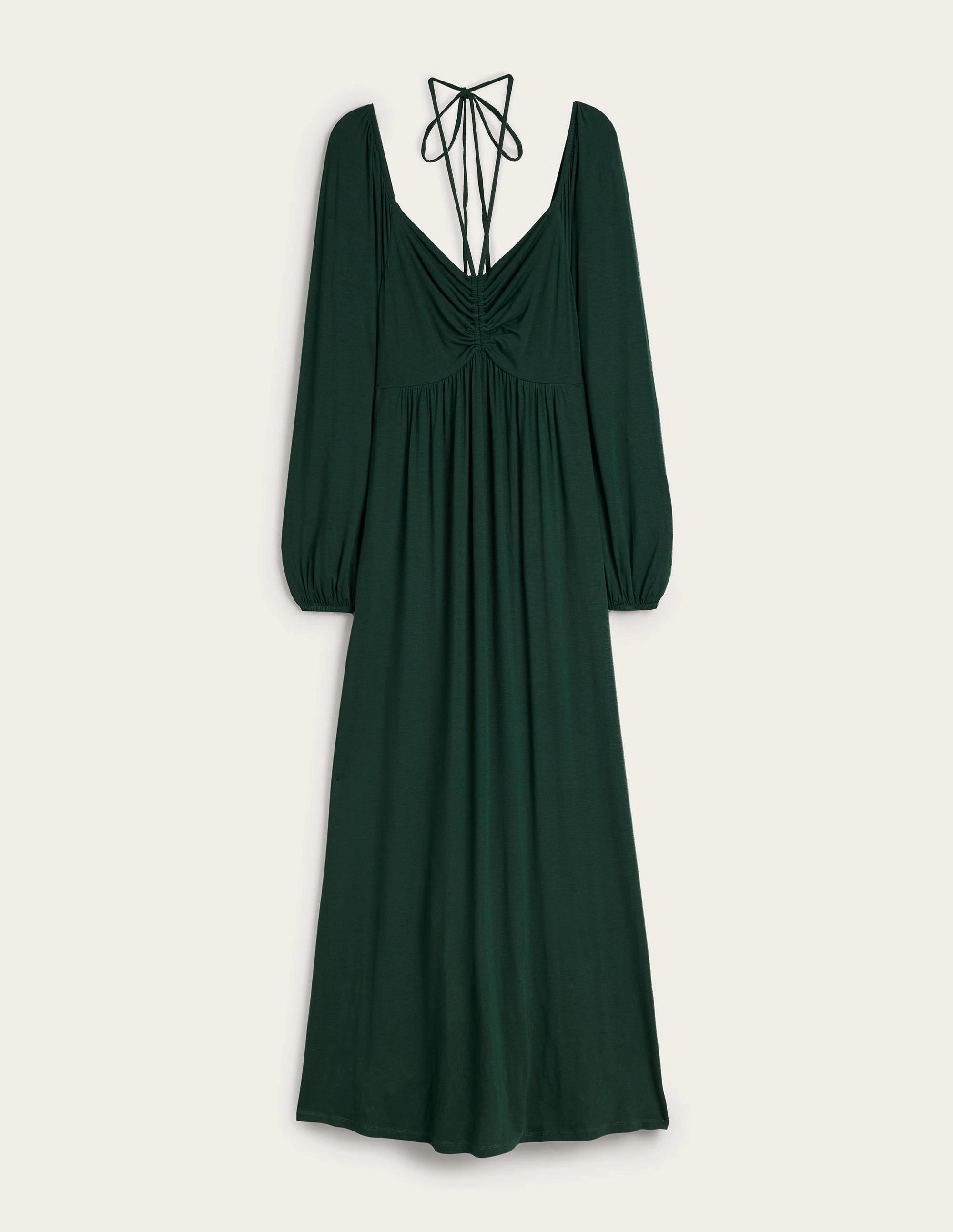 Tie Detail Jersey Maxi Dress-Cavolo Nero