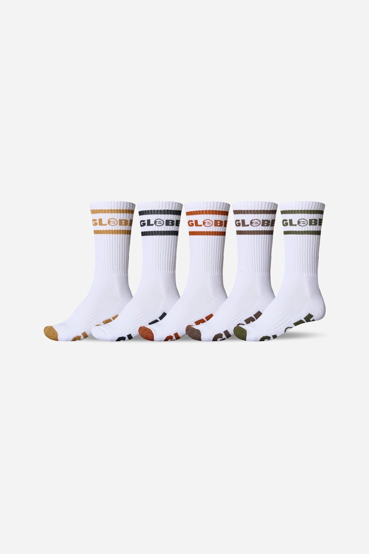 Tilt Hi Crew Sock 5 Pack - White/Assorted