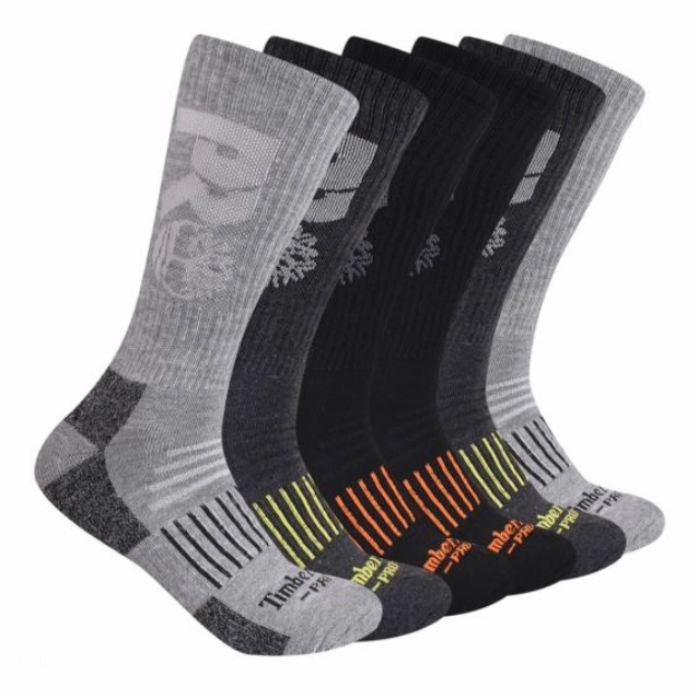 Timberland PRO Men's Big Logo Cushion Sock 6-Pack