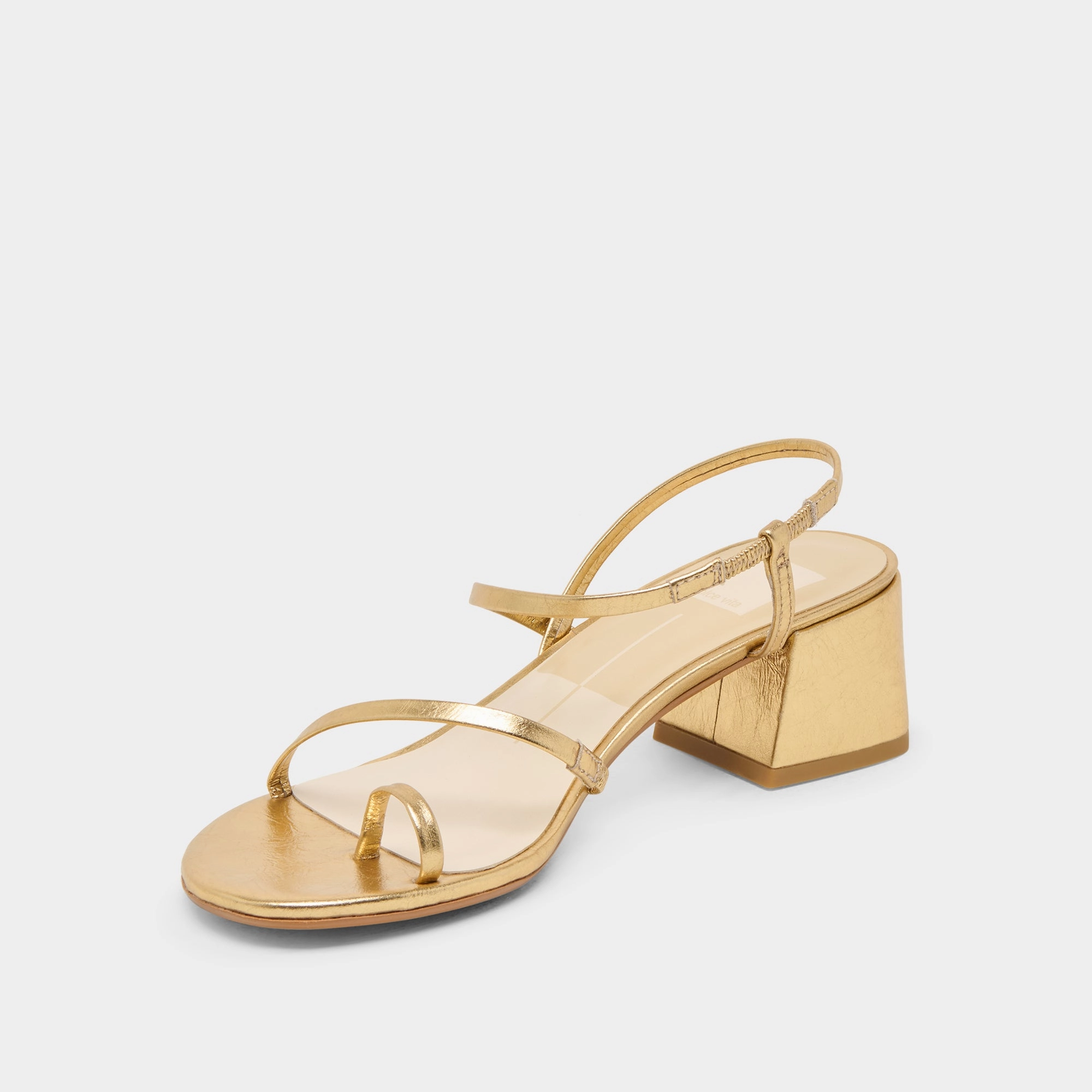 TRINI HEELS GOLD LEATHER