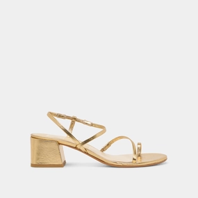 TRINI HEELS GOLD LEATHER